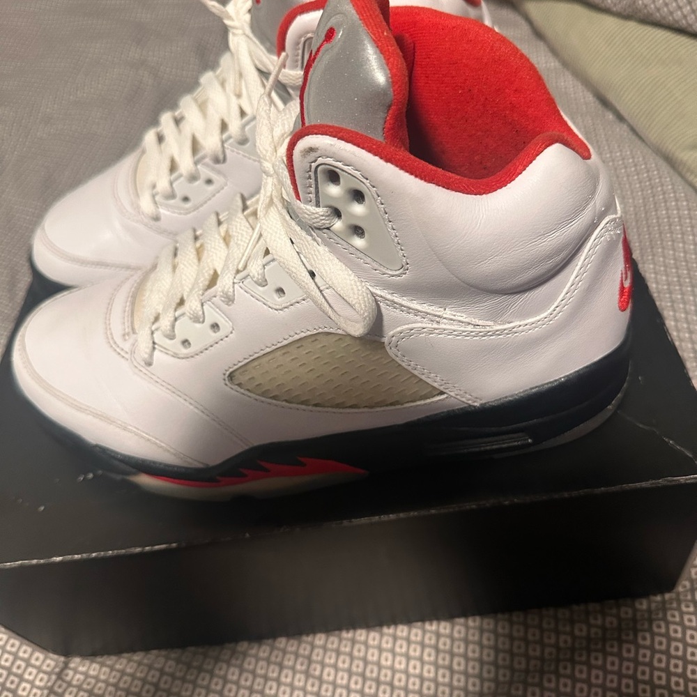 Nike White and Red Athletic Shoes with Mesh Panels